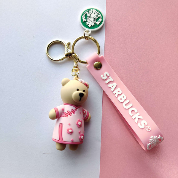 Kawaii Starbucks Bear Keychain - Kawaii & Quirky Keychains in India