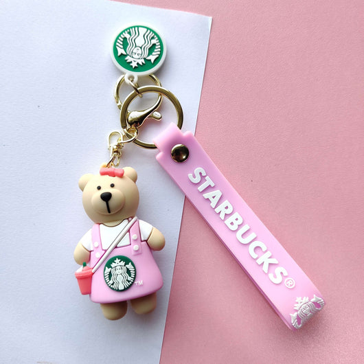 Kawaii Starbucks Bear Keychain - Kawaii & Quirky Keychains in India