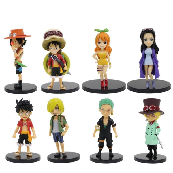 One Piece Mini Action Figures Set Of 8 - Anime Figures in India