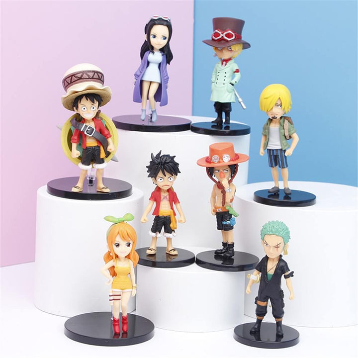 One Piece Mini Action Figures Set Of 8 - Anime Figures in India