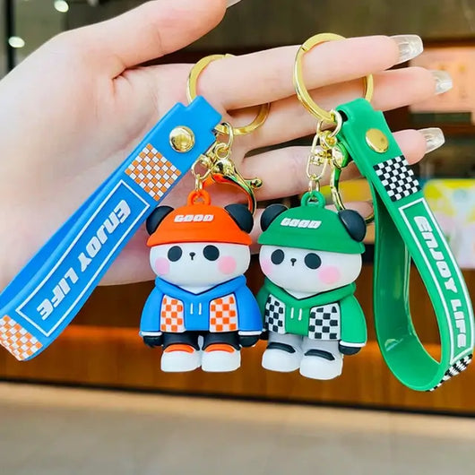 Panda in Hoodie Keychain - Kawaii Panda & Animal Keychains