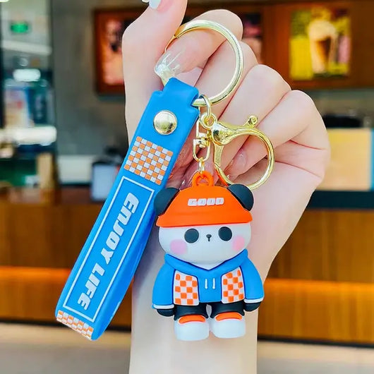 Panda in Hoodie Keychain - Kawaii Panda & Animal Keychains