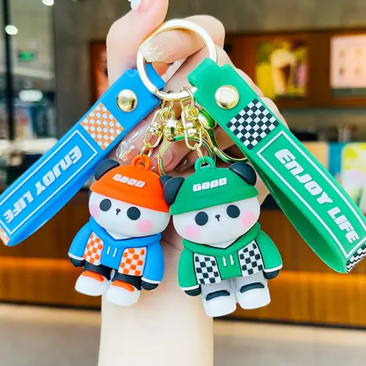 Panda in Hoodie Keychain - Kawaii Panda & Animal Keychains
