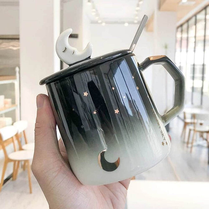 Sleeping Moon Galaxy Mug - Cute & Quirky Coffee Mug For All Dreamers