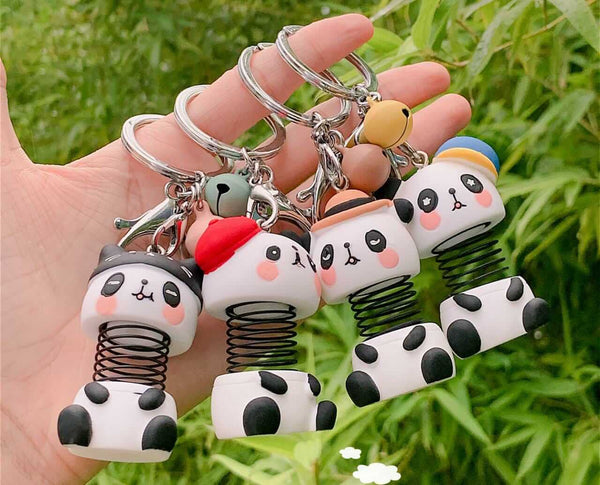 Spring Panda Keychain,- Quirky Panda Keychains In India