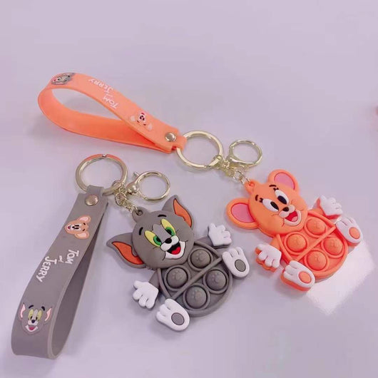 Tom & Jerry Pop It Keychain - Cute and Fun Cartoon Keychains