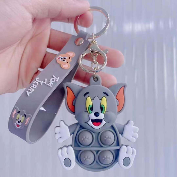 Tom & Jerry Pop It Keychain - Cute and Fun Cartoon Keychains