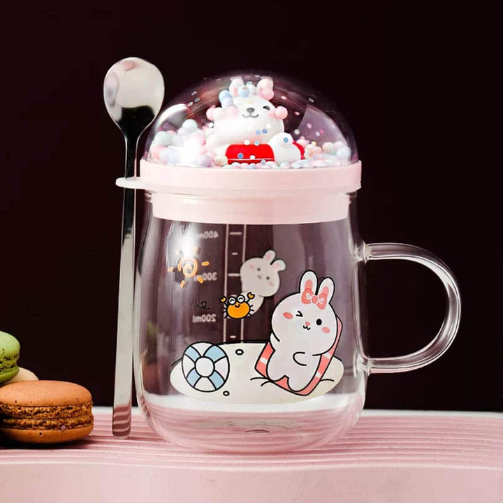 Animal Beach Bubble Glass Mug - Kawaii & Quirky Mug For Coffee Lovers