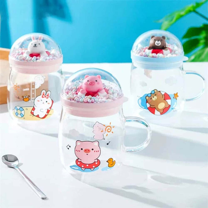 Animal Beach Bubble Glass Mug - Kawaii & Quirky Mug For Coffee Lovers