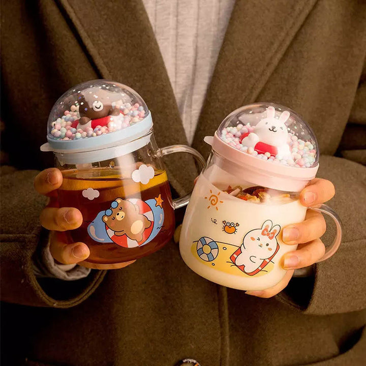Animal Beach Bubble Glass Mug - Kawaii & Quirky Mug For Coffee Lovers