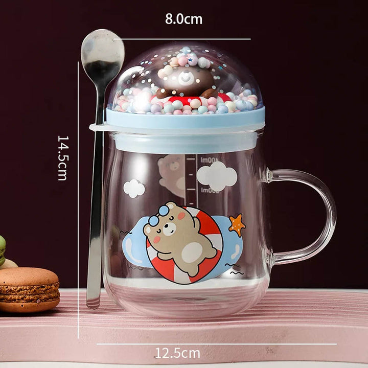 Animal Beach Bubble Glass Mug - Kawaii & Quirky Mug For Coffee Lovers
