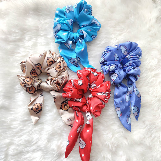 BT21 Bow Scrunchies - BT21 Merchandise in India For BTS Army