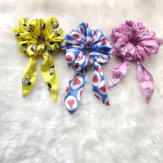 BT21 Bow Scrunchies - BT21 Merchandise in India For BTS Army