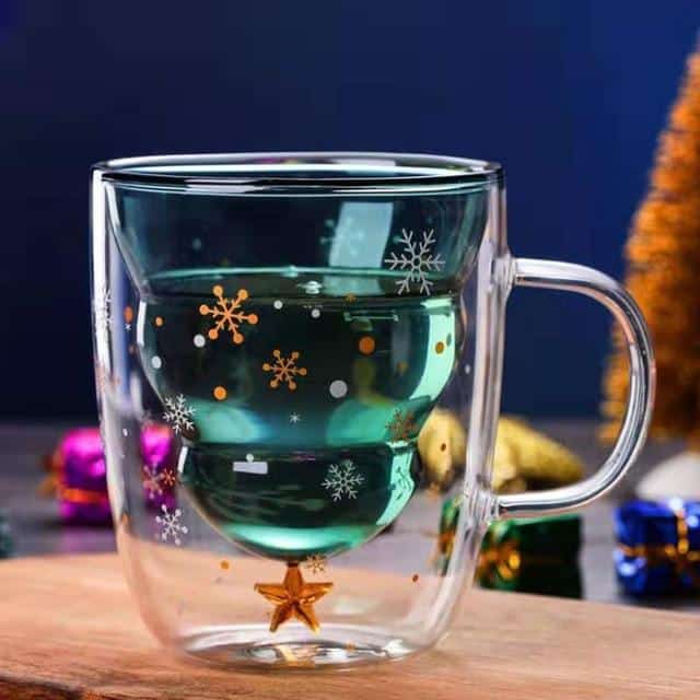 Double Wall Christmas Tree Mug - Unique Christmas Coffee Mugs