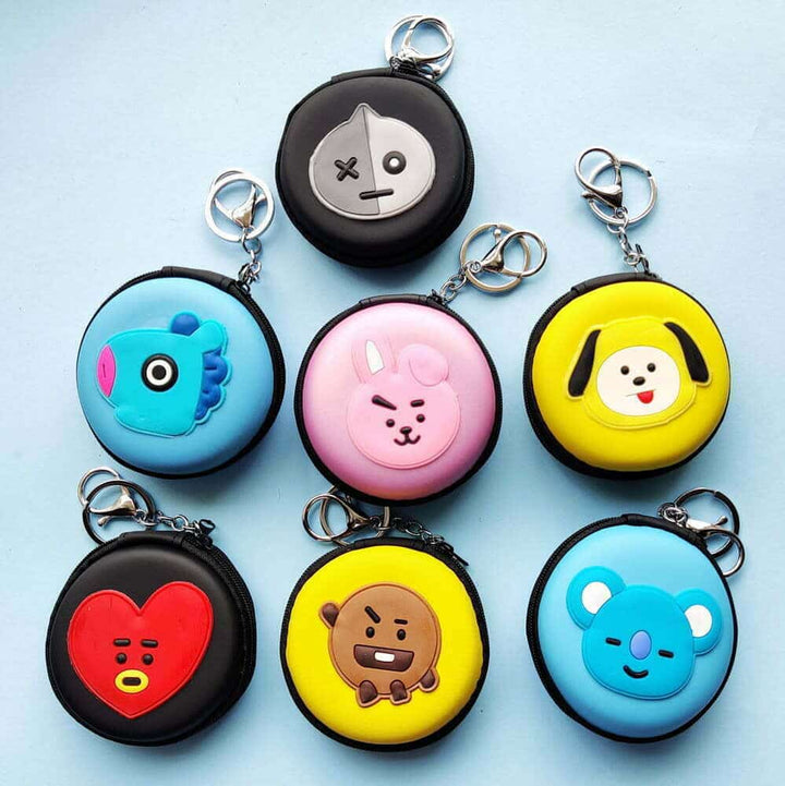 BT21 Earphone Pouch with Keyring - BT21 Merchandise in India