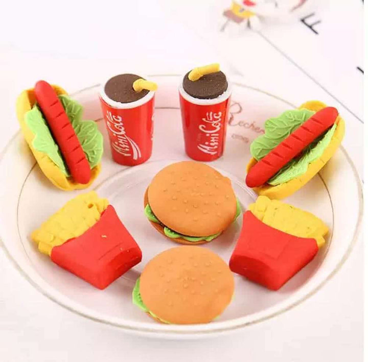 Fast Food Eraser - Set Of 4 Cute And Quirky Erasers.