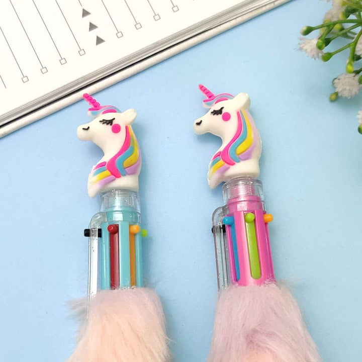 Unicorn Fur Multicolor Pen - 6 in 1 Ink Color | Cute & Quirky