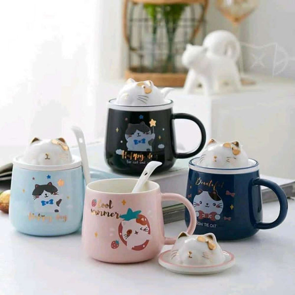 Kitty Lid Mug - Cute Cat Coffee Mugs in India For Gifts For Cat Lovers