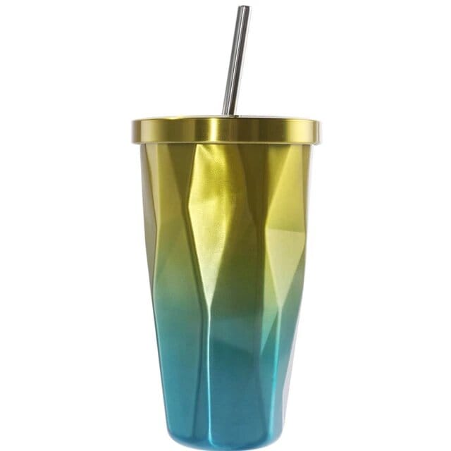 Holographic Insulated Tumbler with Straw