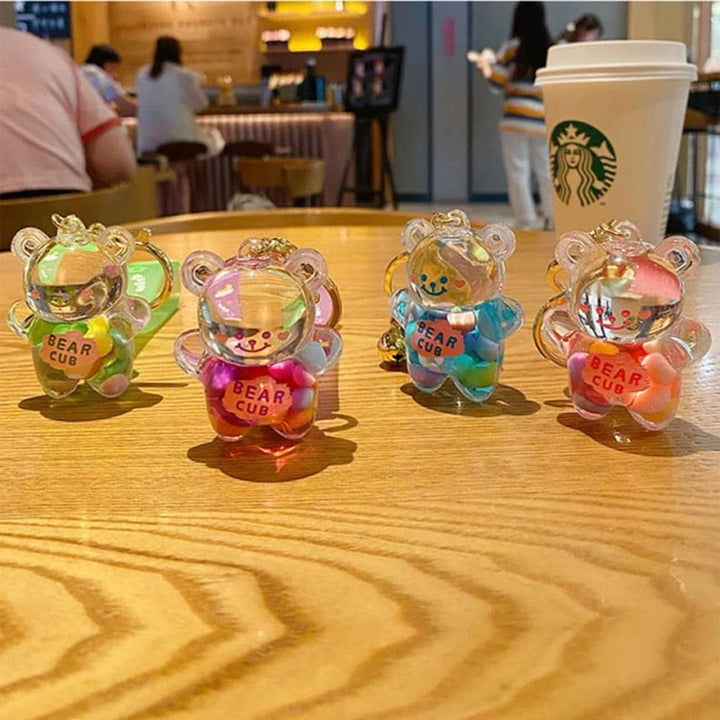 Kawaii Bear Cub Water Keychain- Cute & Kawaii Gifts in India For Girls