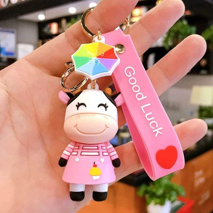 Kawaii Cow Keychain - Cute & Quirky Keychain For Kawaii Stuff Lovers
