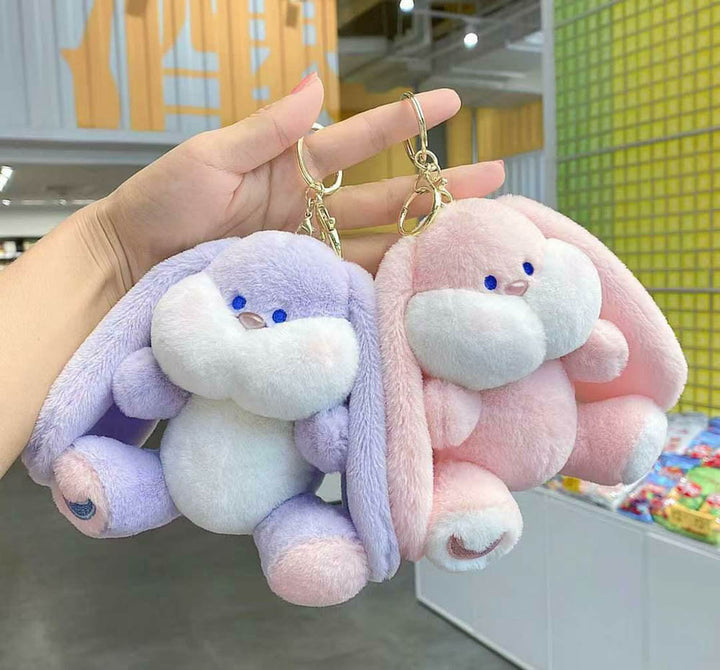Kawaii Furry Bunny Keychain - Cute Soft Toy Keychain For Gifts in India