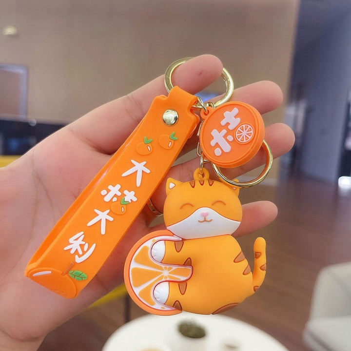 Kawaii Orange Cat Keychain - Cute Keychain for Cat Lovers