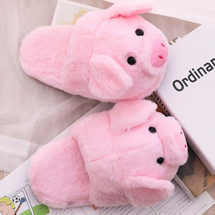 Kawaii Plush Piggy Slippers - Quirky & Cute Indoor Slippers For Girls