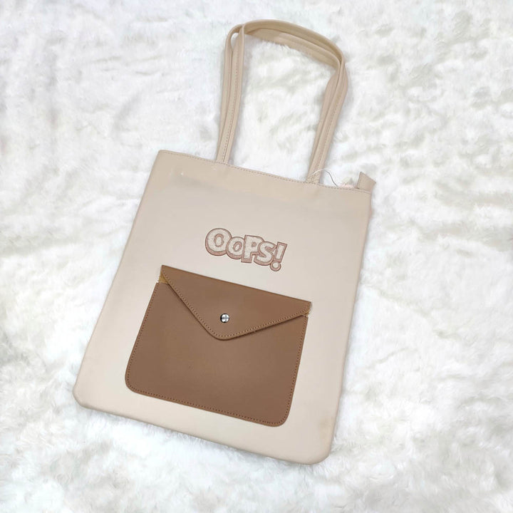 Light Brown Furry OOPS! Shopper Bag - Cute Bags For Women In India