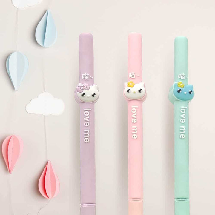 Love Me Kitty Pen | Kawaii & Quirky Pastel Color Kitty Pens