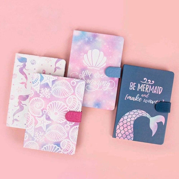 Mermaid Diary With Magnetic Strap - Mermaid Kawaii Stationery in India