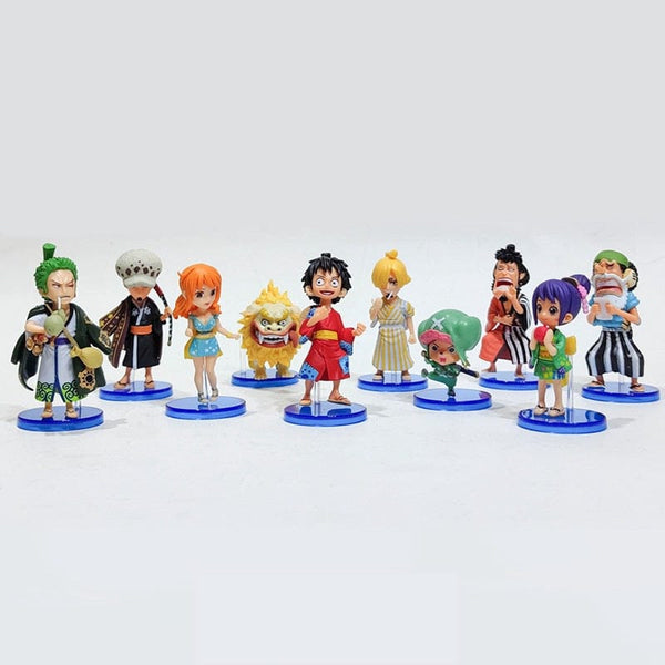 One Piece Wano Country Mini Action Figures - Set Of 10 - Height 7cm