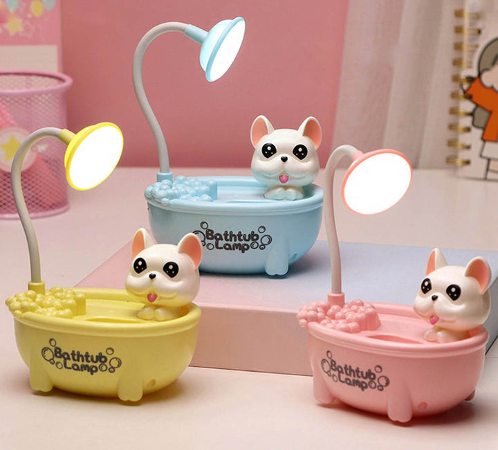 Puppy Bathtub Lamp with Pen Stand & Sharpener - Cute Lamps in India