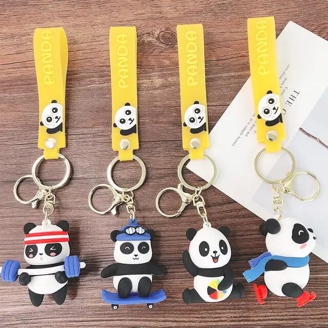 Sporty Cute Panda Keychains