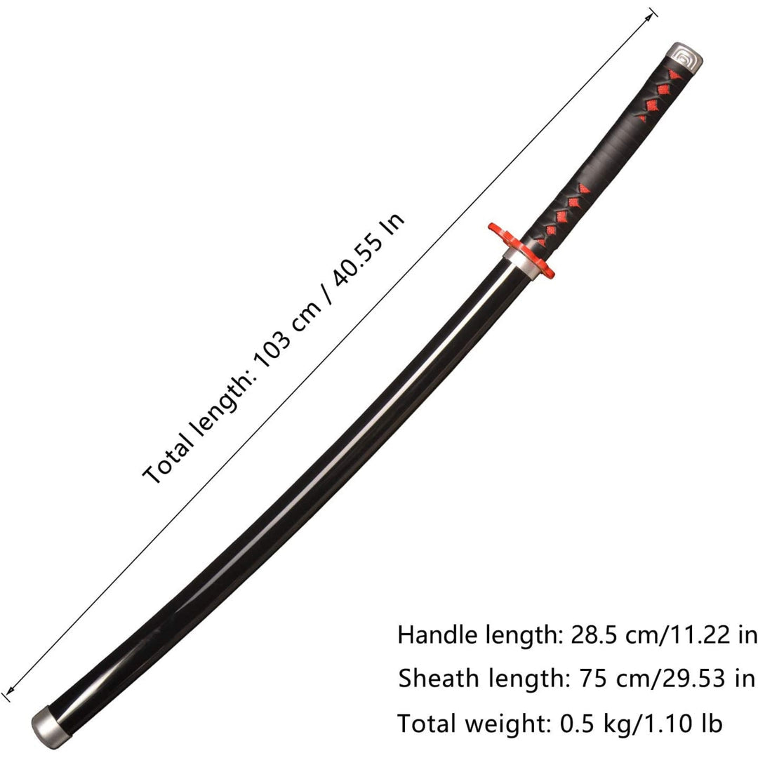 Demon Slayer Sword Real Metal Tanjiro Sword Katana Anime Sword Samurai  Katana T10 Steel Black Blade Very Sharp Can cut bamboo trees
