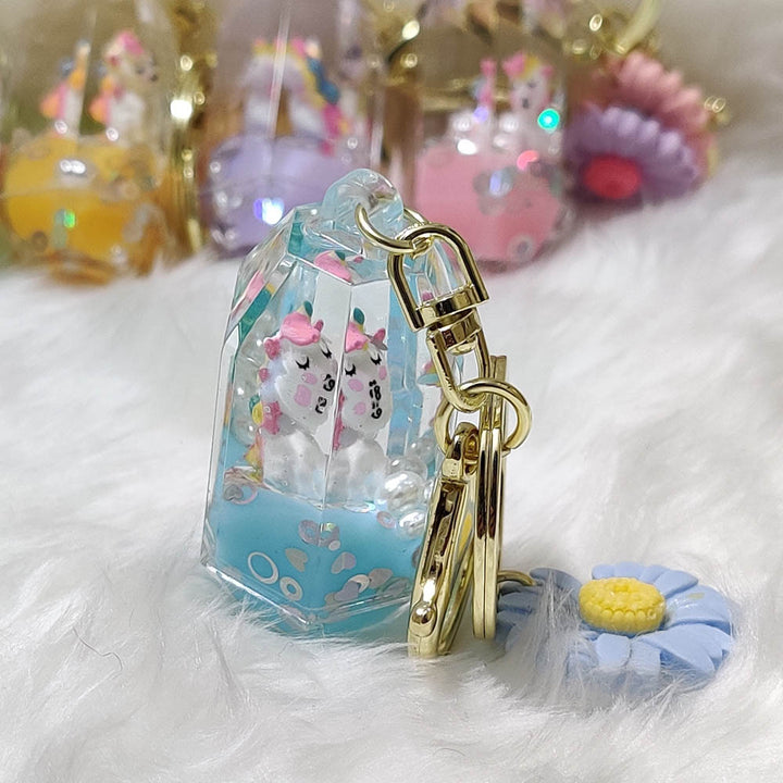 Unicorn Quicksand Crystal Keychain - Quirky Keychain For Unicorn Lovers