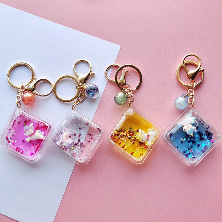 Unicorn Glitter Water Keychain - Quirky & Cute Water Keychain in India