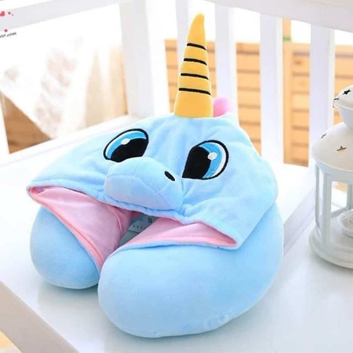 Unicorn Hooded Neck Pillow - Kawaii & Quirky Travel Essential in India
