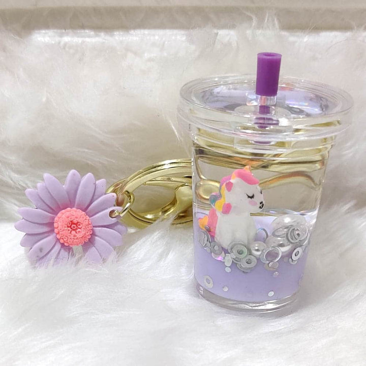 Unicorn Quicksand Sipper Keychain - Quirky Keychain For Unicorn Lovers