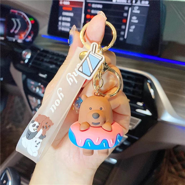 We Bare Bears Donut Keychain - Cute & Quirky Keychain For Gift in India