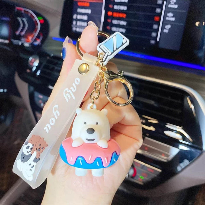 We Bare Bears Donut Keychain - Cute & Quirky Keychain For Gift in India