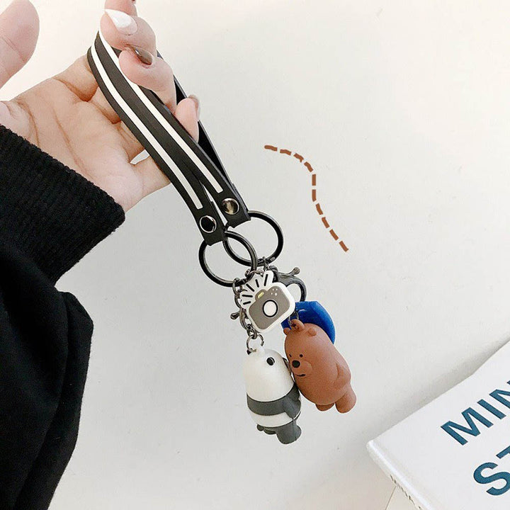 We Bare Bears Keychain - Cute Keychains for Grizzly, Panda & Ice Lovers